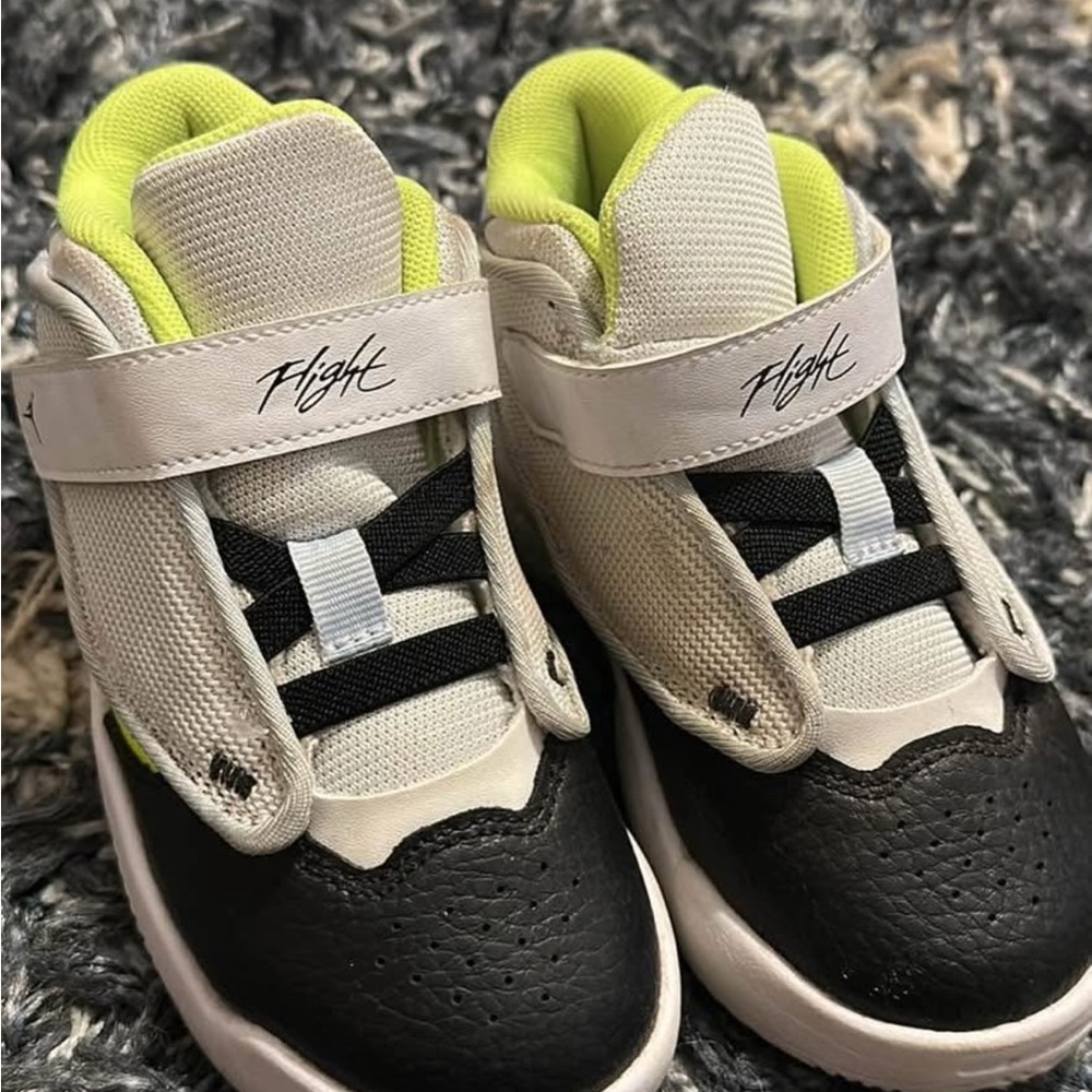 Toddler Jordan Black and White Sneakers with Velcro Strap
